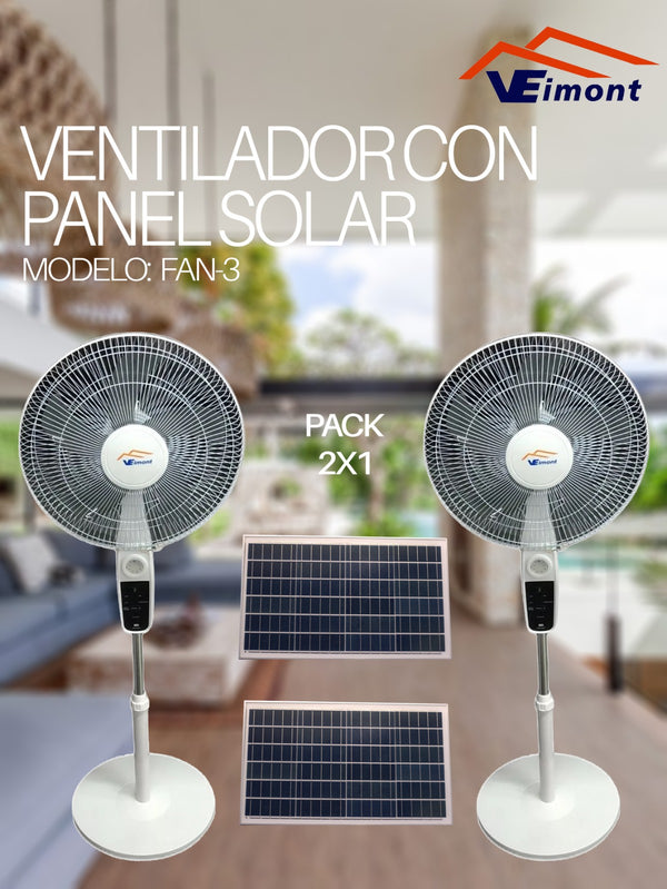 VENTILADOR CON PANLE SOLAR RECARGABLE FAN-3