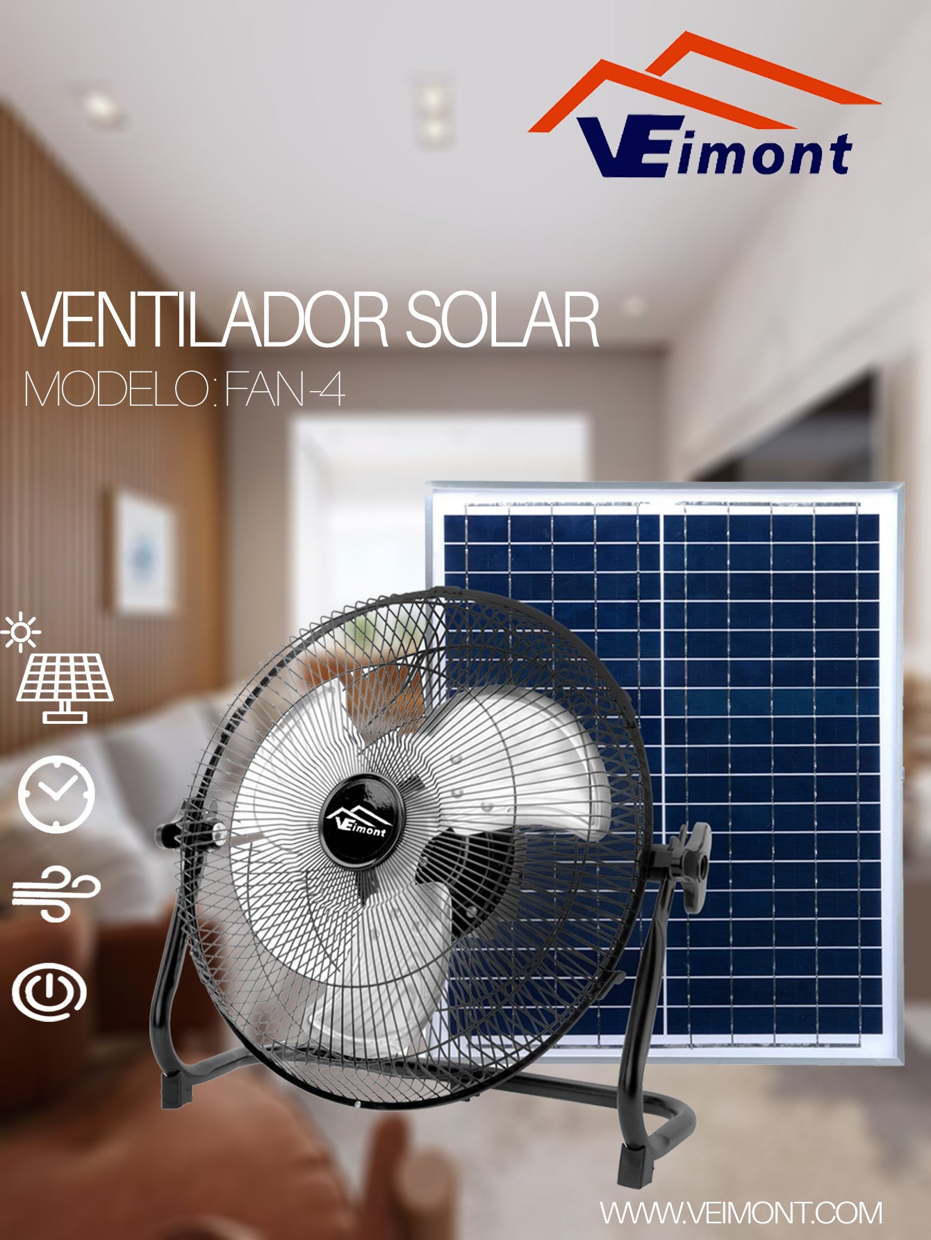 VENTILADOR DE PISO RECARGABLE CON PANEL SOLAR FAN-4