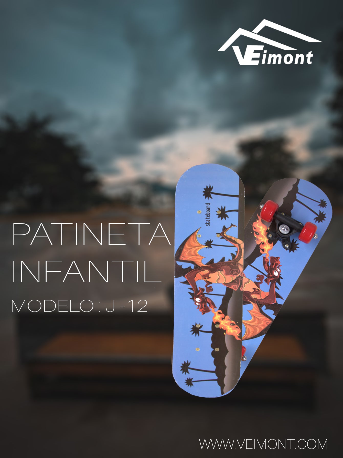 PATINETA MINI SKATE CON DISEÑO INFANTIL J-12