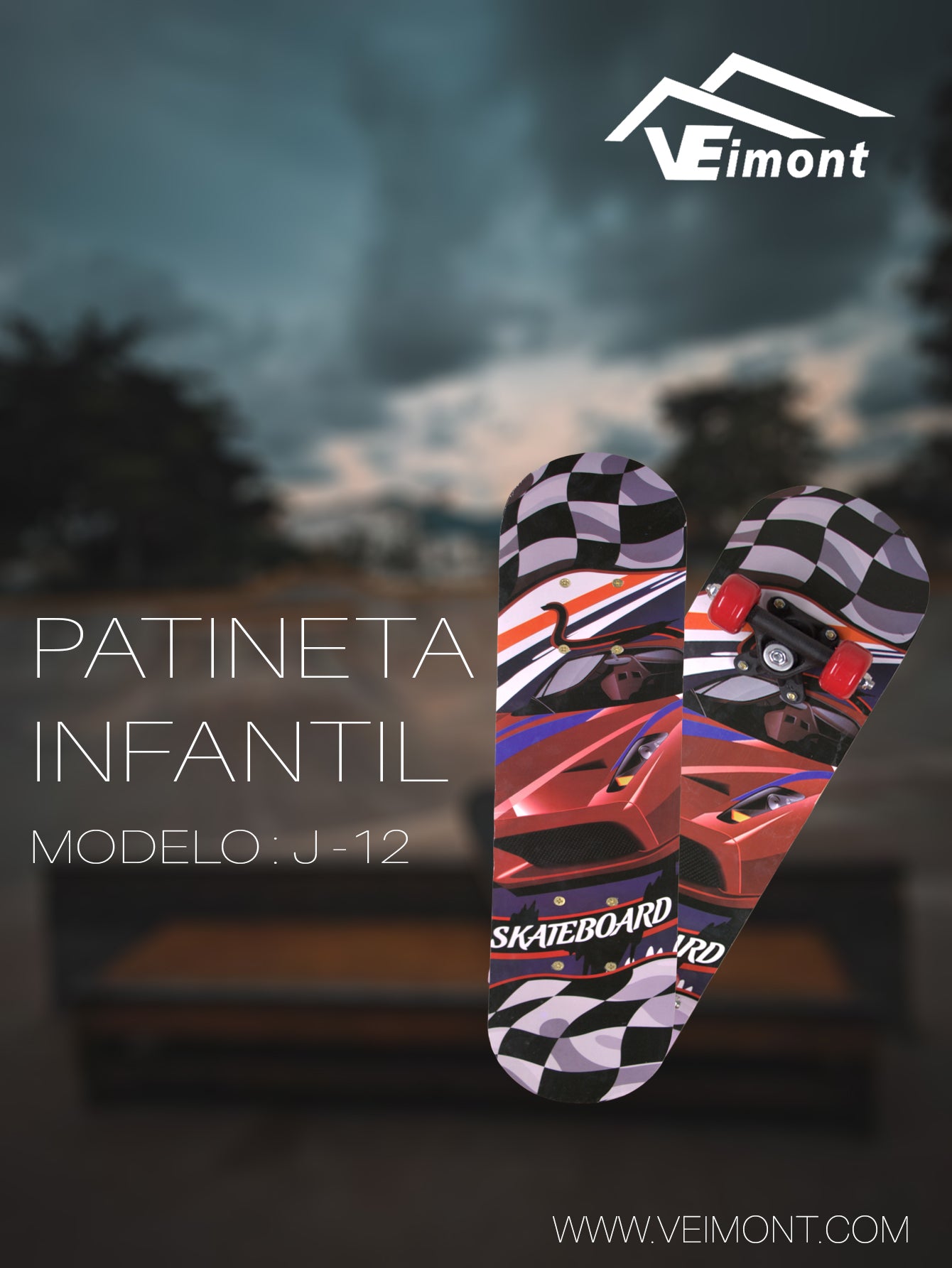 PATINETA MINI SKATE CON DISEÑO INFANTIL J-12