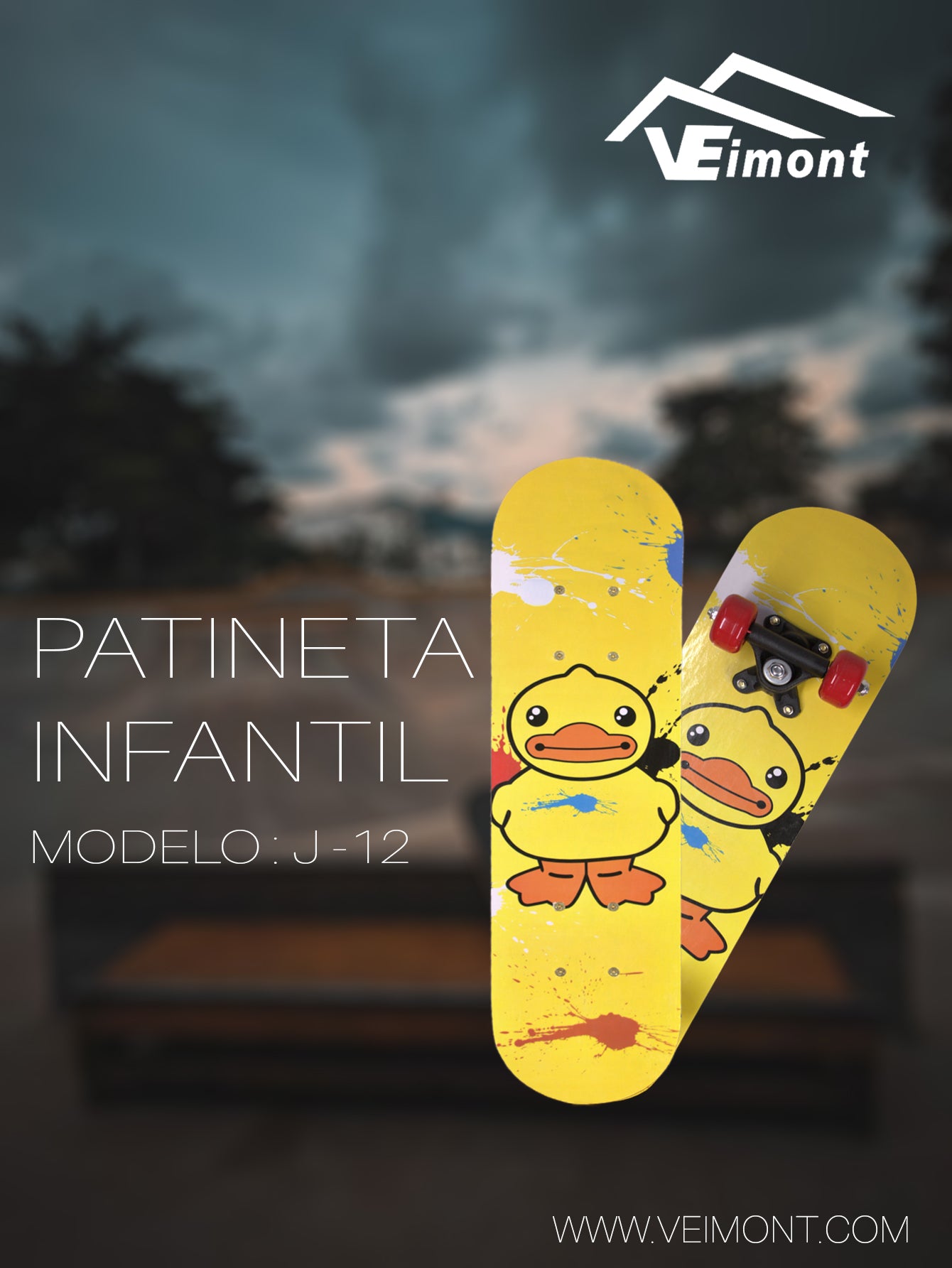 PATINETA MINI SKATE CON DISEÑO INFANTIL J-12