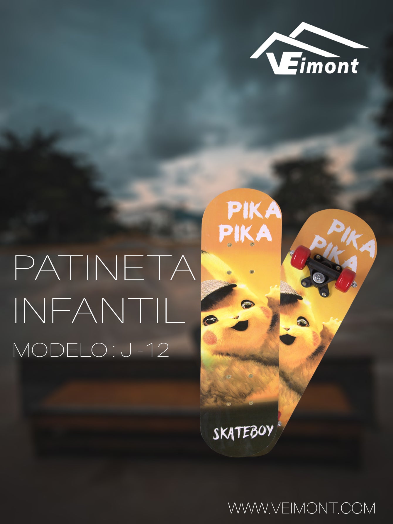 PATINETA MINI SKATE CON DISEÑO INFANTIL J-12