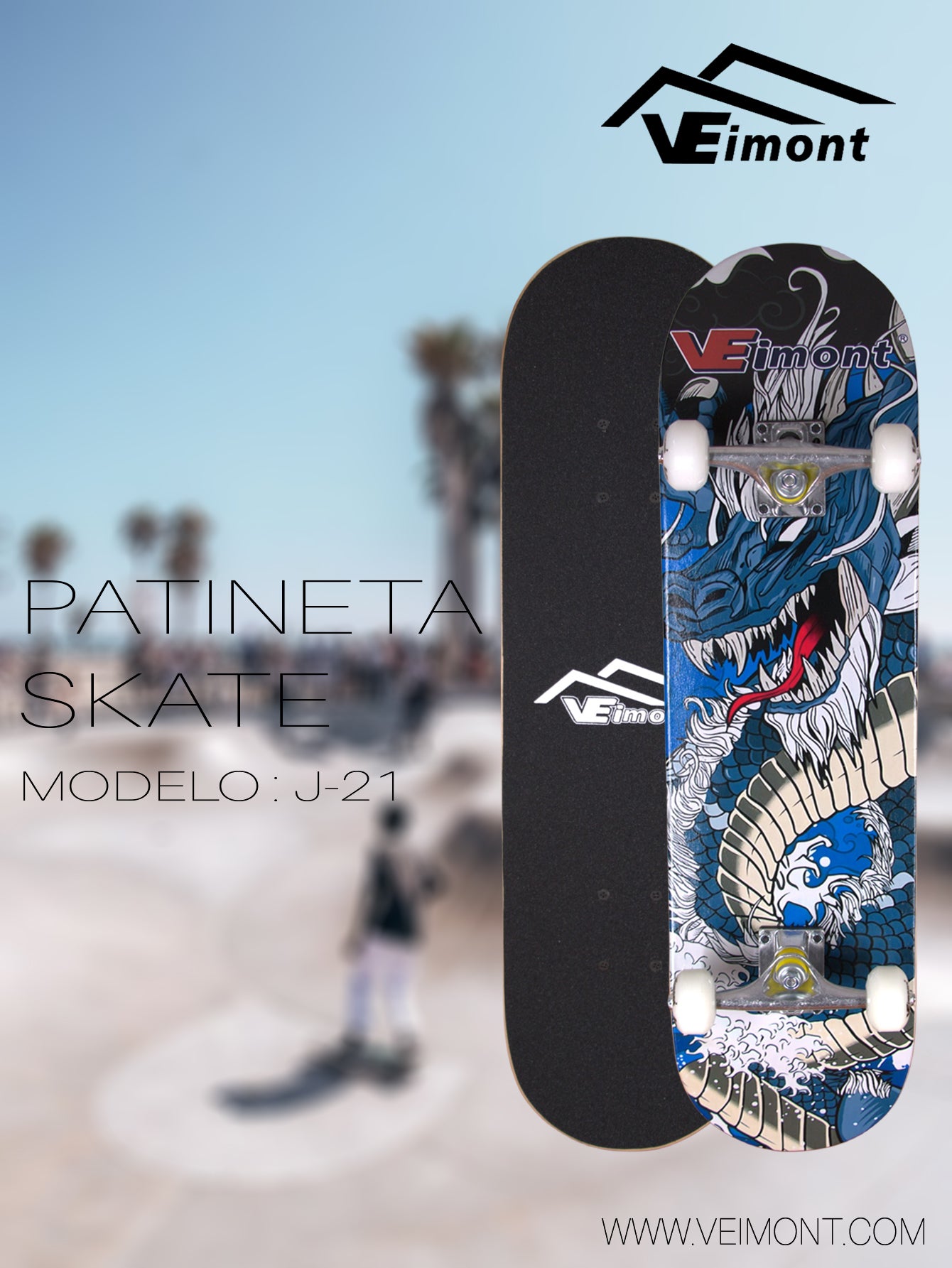 PATINETA SKATE CON DISEÑO JUVENIL  J-21