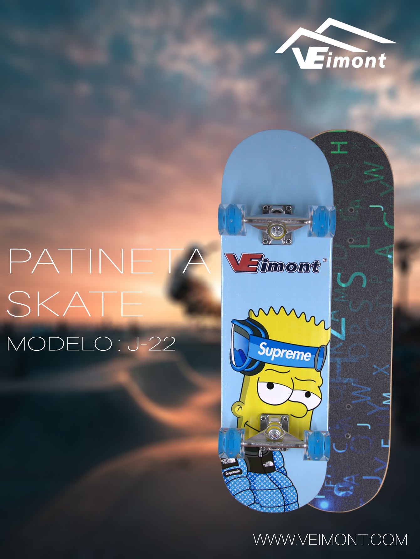 PATINETA SKATE CON DISEÑO JUVENIL  J-22