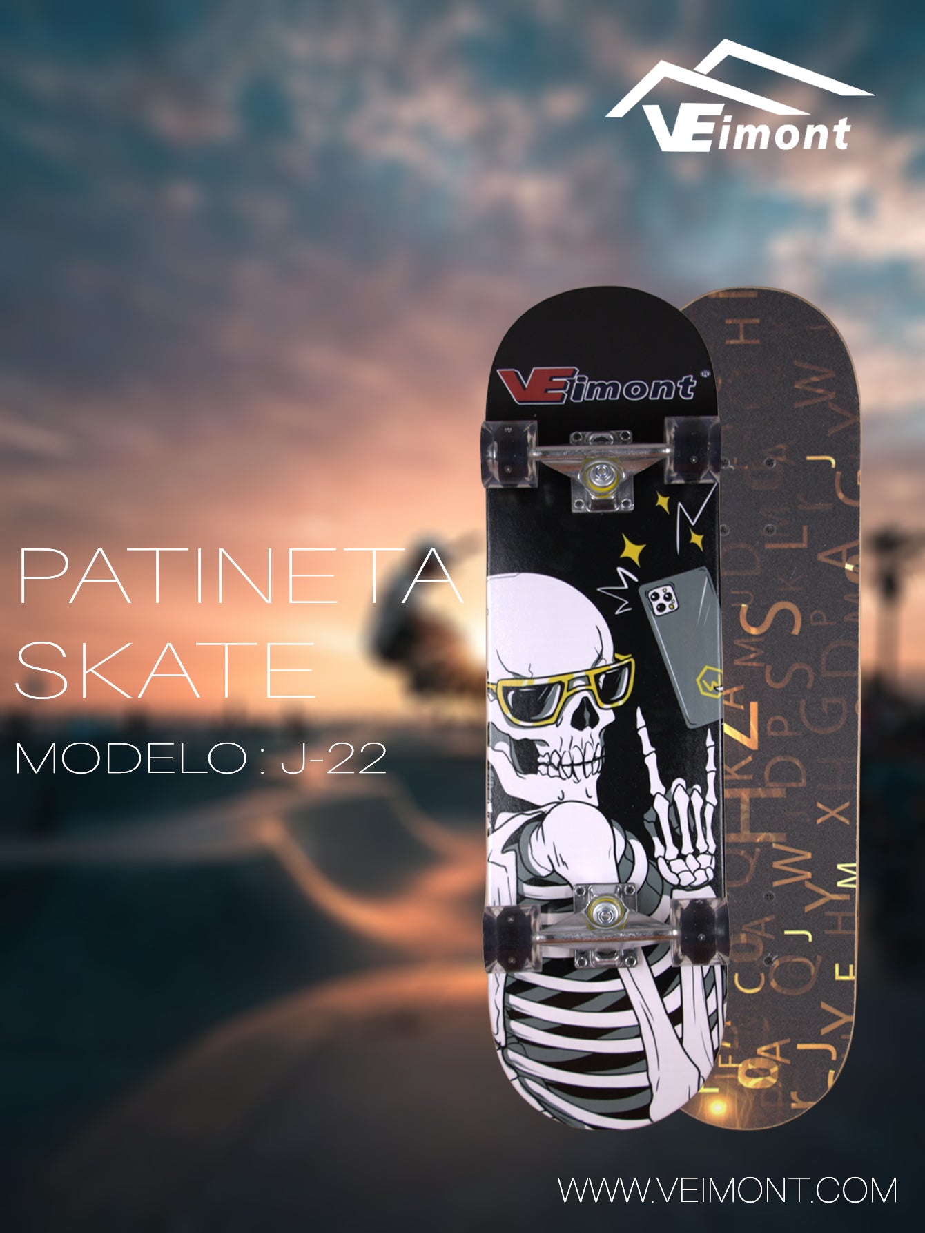 PATINETA SKATE CON DISEÑO JUVENIL  J-22