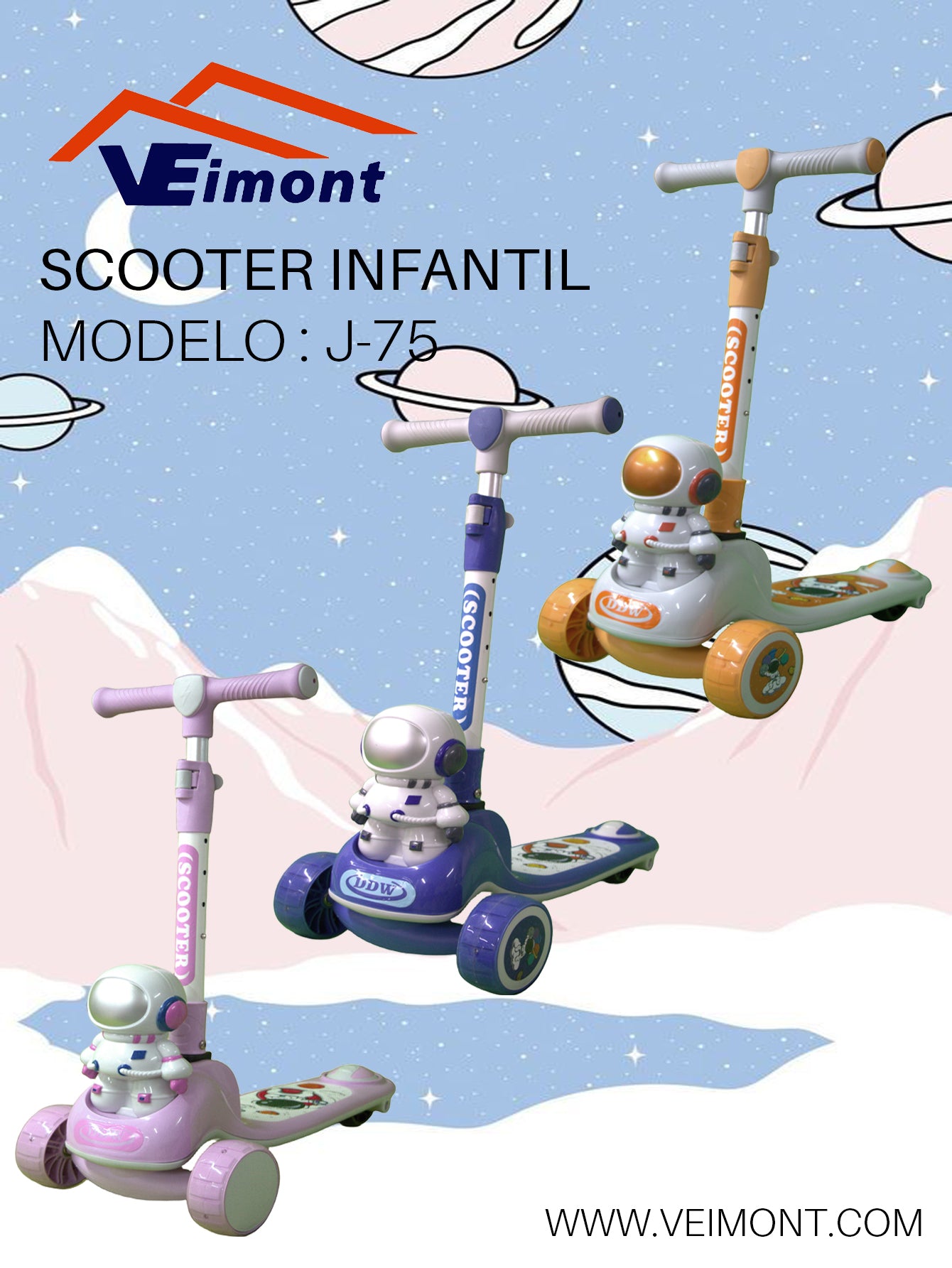 SCOOTER MUSICAL INFANTIL J-75