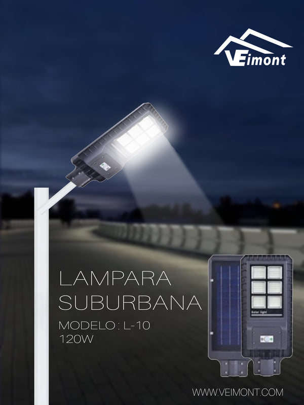 LAMPARA SUBURBANA SOLAR DE 120W L10