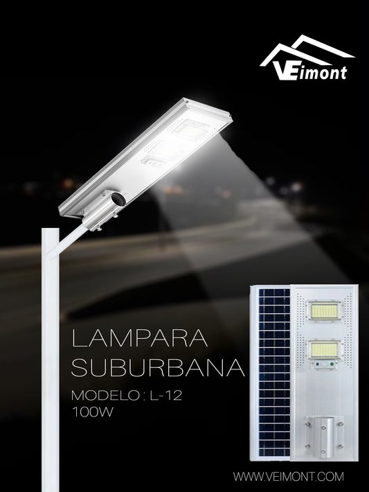 LAMPARA SUBURBANA SOLAR DE 100W L12