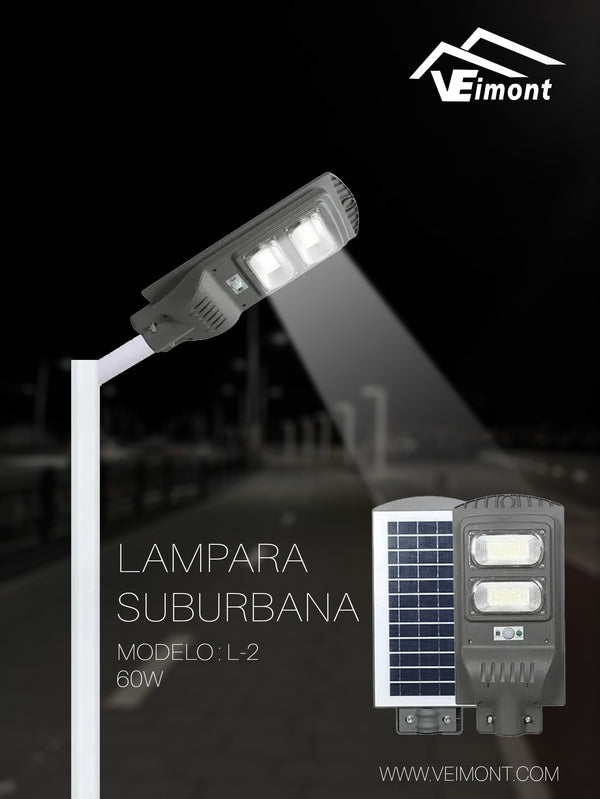 LAMPARA SUBURBANA SOLAR DE 60W L2