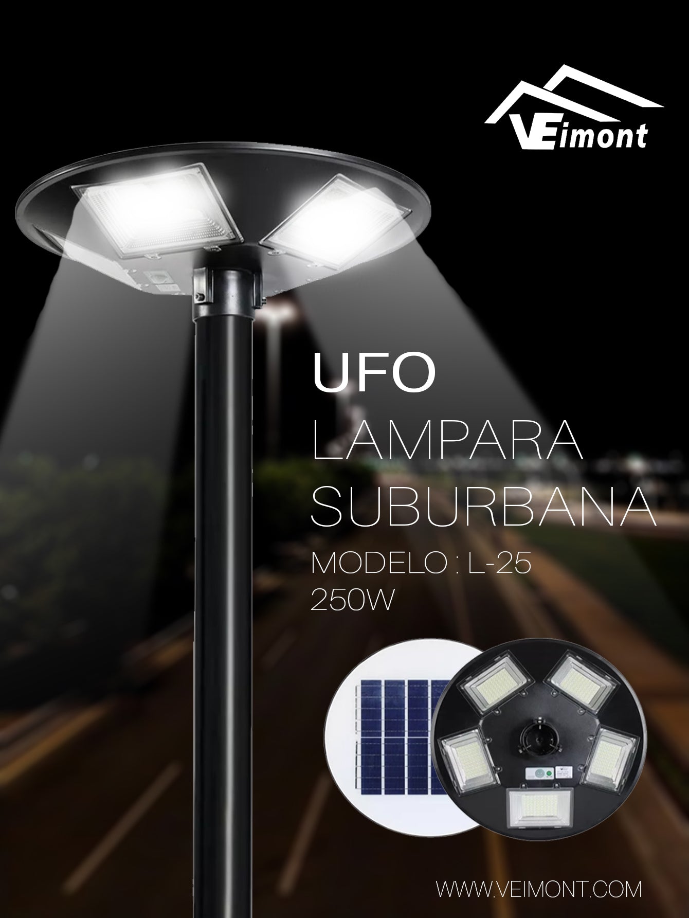 LAMPARA SUBURBANA TIPO UFO DE 250W L25