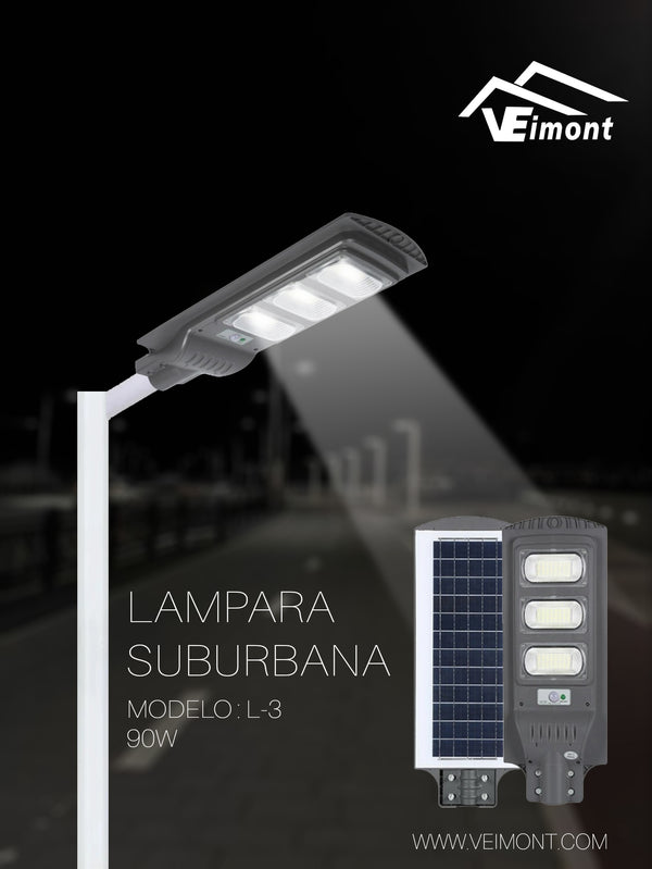 LAMPARA SUBURBANA SOLAR DE 90W L3