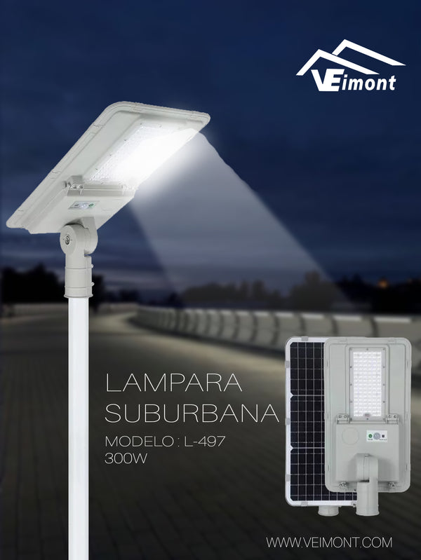 LAMPARA SUBURBANA SOLAR DE 300W L497