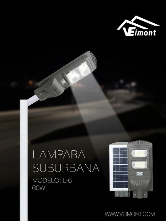 LAMPARA SUBURBANA SOLAR DE 60W L6