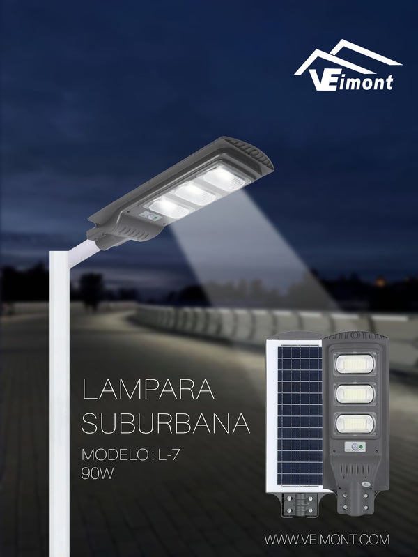 LAMPARA SUBURBANA SOLAR DE 90W L7