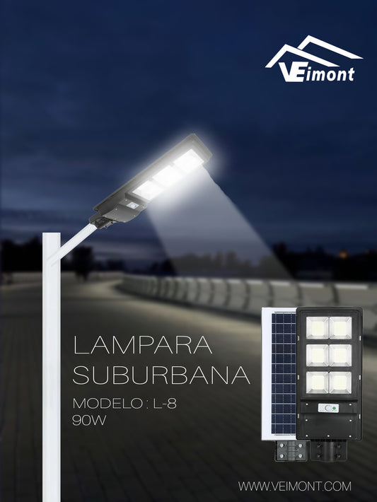 LAMPARA SUBURBANA SOLAR DE 90W L8