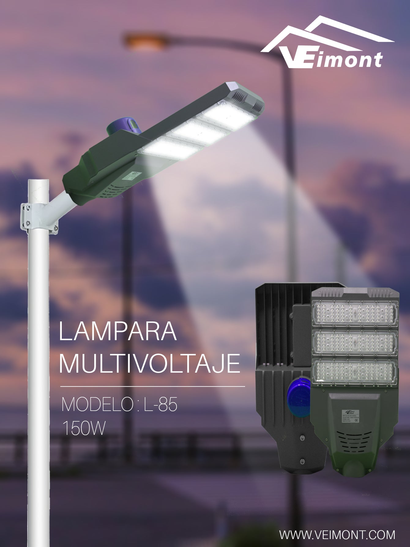 LAMPARA SUBURBANA MULTIVOLTAJE DE 150W L85