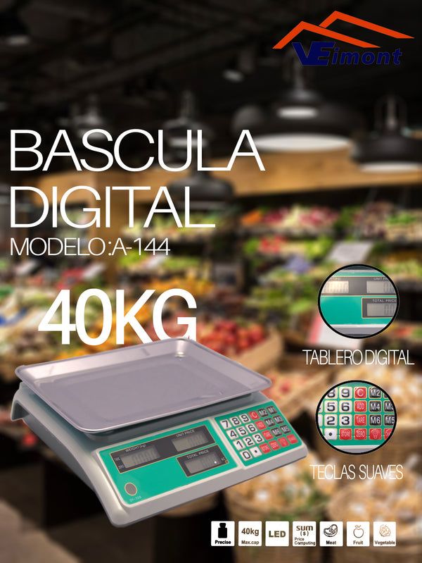 BASCULA DIGITAL DE USO COMERCIAL 40KG A-144